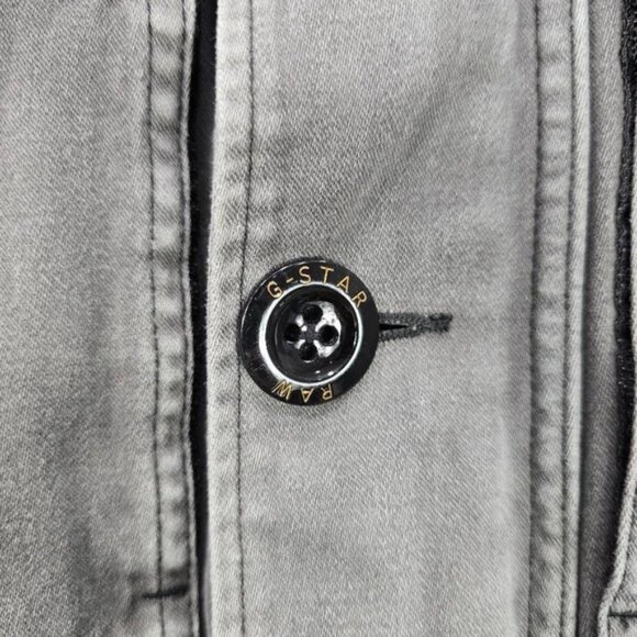 G Star Raw Field Falco Jacket XL Gray Military Utility Cargo Cotton Distressed - Picture 3 of 16